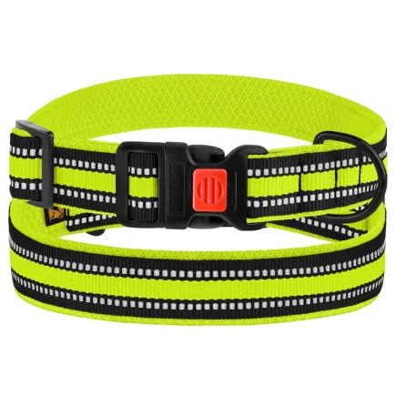Нашийник для Собак BronzeDog Mesh c Пластиковою Пряжкою Лимонний XL