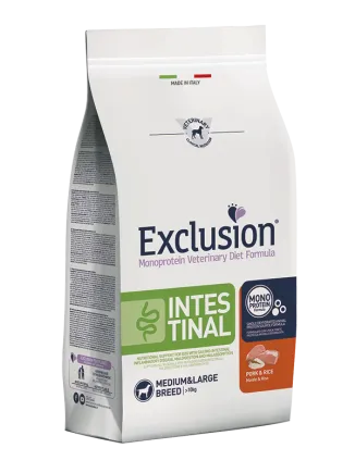 Exclusion Intestinal Medium&Large Breed зі свининою для середніх та великих порід собак з порушенням травлення 12 кг