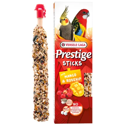 Versele-Laga Prestige Sticks Parrots Mango & Rosehip ВЕРСЕЛЕ-ЛАГА ПРЕСТИЖ МАНГО ТА ШИПШИНА ласощі для великих і середніх папуг 2х70г 0,14 кг