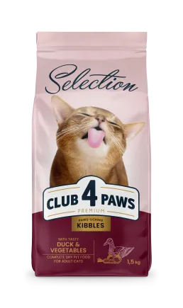 C4P Premium Cелекшн "З качкою та овочами", сухий корм для дорослих котів, 1,5 кг
