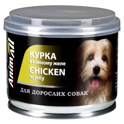 АнімАлл Вологий корм для собак Курка у ніжному желе, 195 г.