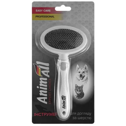 Пуходерка AnimAll Groom для тварин, М, сіра