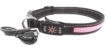 Нашийник LED AnimAll для собак S 2,5 / 30-40 см, рожевий