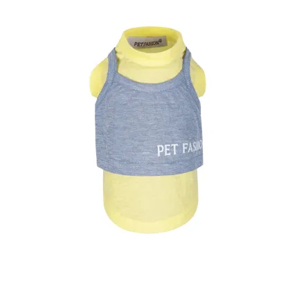 Борцівка Pet Fashion «Denim» для собак, розмір M, сіро-жовта