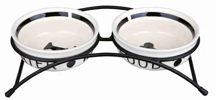 Миски Trixie Eat on Feet для собак, на металевій підставці, керамічні, 13 см, 2х250 мл