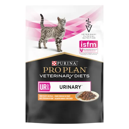 Вологий дієтичний корм PRO PLAN VETERINARY DIETS UR ST/OX Urinary для дорослих котів для розчинення та зниження утворення струвітних каменів з куркою 85 г
