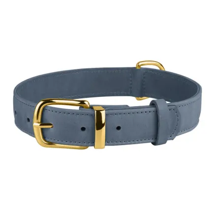 Нашийник для собак шкіряний BronzeDog Crazy денім XS