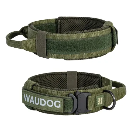 Нашийник з ручкою тактичний для собак WAUDOG PRO, металевий фастекс, XL, Ш 50 мм, Дл 53-62, хакі