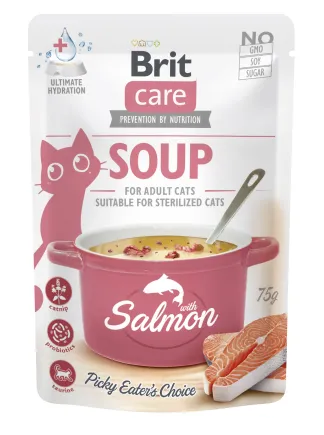 Корм вологий "Суп для котів Brit Care Soup with Salmon з лососем", 75 г