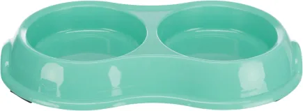 Миска Trixie для собак, подвійна, 2х200 л, d:11 см, 26х4х14 см (пластик)