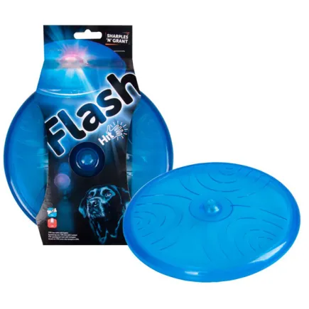 Flamingo Frisbee+LED ФЛАМІНГО ФРІCБІ з LED підсвічуванням гумова іграшка для собак 20 см