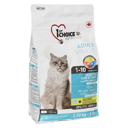 1st Choice Adult Healthy Skin&Coat ФЕСТ ЧОЙС ХЕЛЗІ ЛОСОСЬ сухий суперпреміум корм для котів 2,72 кг