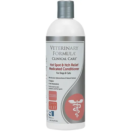 Veterinary Formula Hot Spot&Itch Relief Medicated Conditioner ВЕТЕРИНАРНА ФОРМУЛА АНТИАЛЕРГЕННИЙ КОНДИЦІОНЕР для собак і котів, болезаспокійливий і протизапальний, з лідокаїном, гідрокортизоном 0,473 л