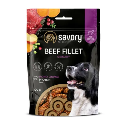 Монопротеїнові ласощі для собак Savory для здоров’я сечовивідних шляхів, з яловичиною 100 г