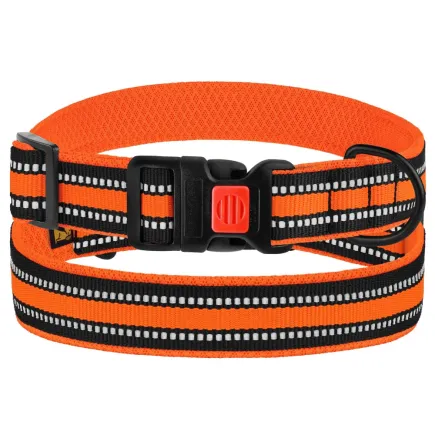 Нашийник для Собак BronzeDog Mesh c Пластиковою Пряжкою Помаранчевий XL