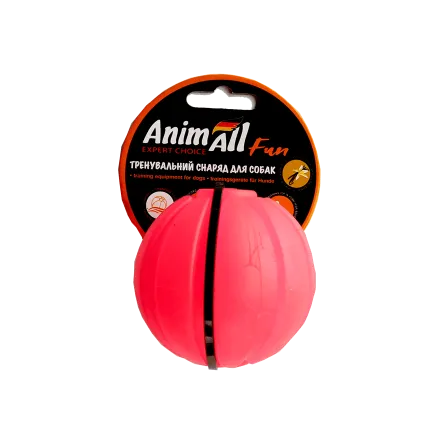 Іграшка AnimAll Fun тренувальний м'яч для собак, 7 см, коралова
