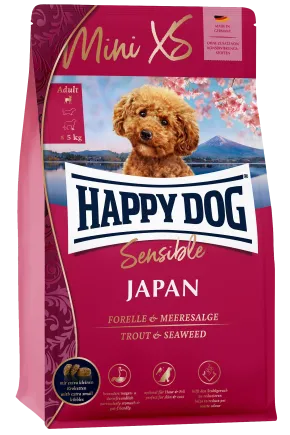 Сухий корм Happy Dog Sensible Mini XS Japan для дорослих собак дрібних та дуже дрібних порід (вагою до 5 кг) з куркою, фореллю та водоростями, 300 г