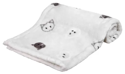 Килимок Trixie Mimi для котів, плюшевий, з мордочками, 70х50 см (сірий)