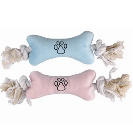 Flamingo Puppy Plush Bone ФЛАМІНГО ПЛЮШОВА КІСТКА НА КАНАТІ м’яка іграшка для цуценят 22х7,5х4 см