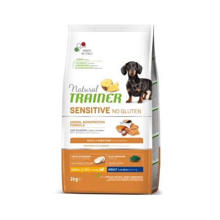 Natural Trainer Dog Sensitive Adult Mini сухий корм для дорослих собак дрібних порід без глютену з лососем 2 кг