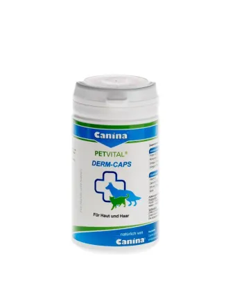 Вітаміни Canina PetVital Dеrm-Caps для собак та котів, для проблемної шерсті, 40 г (100 табл)