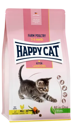 Сухий корм Happy Cat Kitten Land Geflügel для кошенят з 5 тижнів до 6 місяців зі смаком птиці, 1,3 кг, 70535