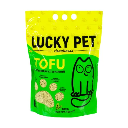 Наповнювач Lucky Pet з тофу для котячого туалету, з ароматом м'яти, 6 л