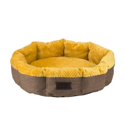 Лежак AnimAll S Sun сталеве місце для собак і котів, коричневий/жовтий, 50х50х15, (6018)