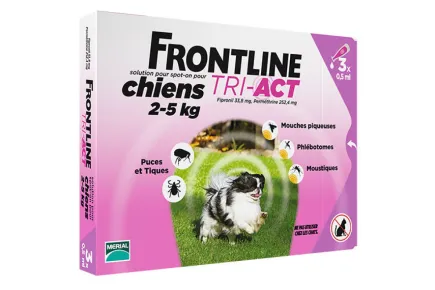 Краплі Boehringer Ingelheim Frontline TRI-AKT від бліх і кліщів для собак, XS, 2-5 кг, упаковка