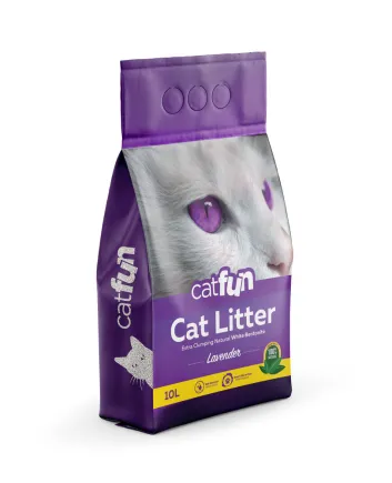 Наповнювач Catfun бентонітовий для котячих туалетів з ароматом лаванди 10 л