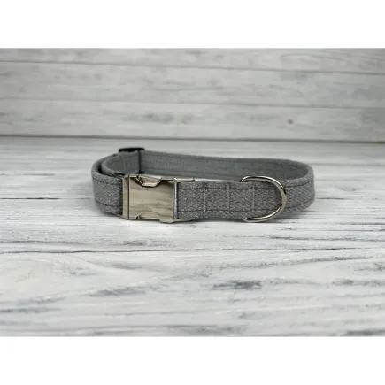 Нашийник для собак Bronzedog Сotton хром Світло-Сірий M