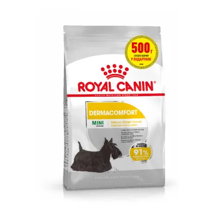 Сухий корм Royal Canin Mini Dermacomfort для собак з чутливою шкірою 2.5кг+500г