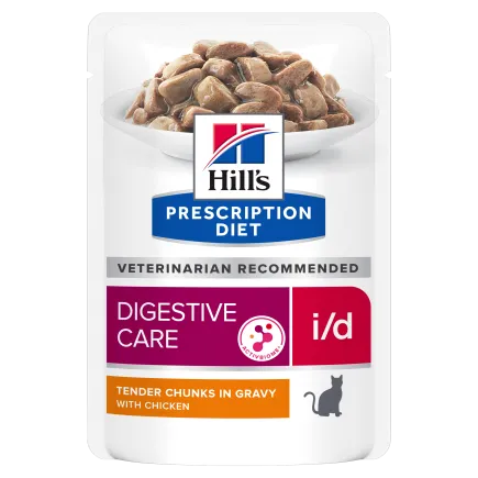 Hill’s Prescription Diet i/d Вологий корм для котів догляд за травленням, з куркою, пауч, 85г