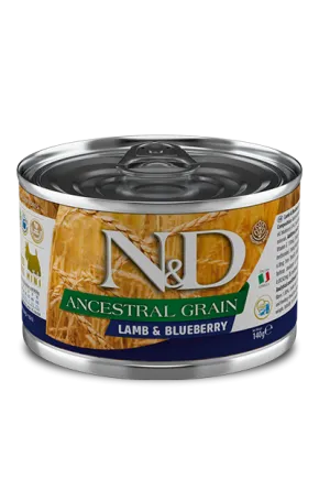Вологий корм для собак Farmina N&D Ancestral Grain LAMB ADULT MINI низькозерновий з ягням, чорницею 140 г