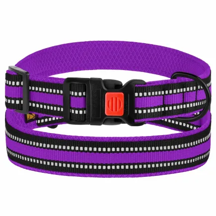 Нашийник для Собак BronzeDog Mesh c Пластиковою Пряжкою Фіолетовий XL