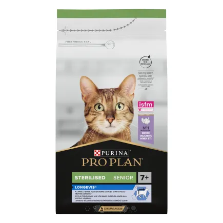 Сухий корм PRO PLAN Sterilised Senior 7+ Longevis для дорослих котів після стерилізації з індичкою 1,5 кг