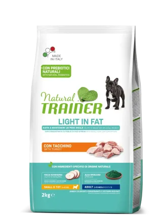 Natural Trainer Super Premium Light in Fat Mini Adult сухий корм для дорослих собак дрібних порід низькокалорійний з індичкою 2 кг