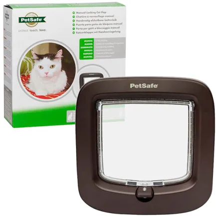 PetSafe Staywell Manual-Locking Cat Flap ПЕТСЕЙФ СТЕЙВЕЛ МАНУАЛ дверцята для котів, з механічним замком Під дерево