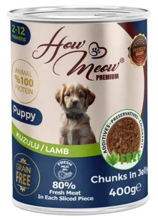 Вологий повнораціонний корм HowMeow Puppy з ягням для цуценят, 400 г