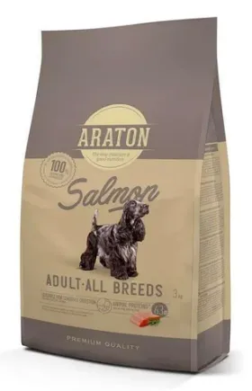 Повноцінний сухий корм з лососем для дорослих собак усіх порід ARATON SALMON Adult All Breeds 3кг
