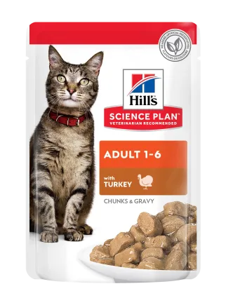 Hill's Science Plan Adult Вологий корм для дорослих котів, з індичкою, пауч, 85г