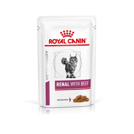 Дієтичний вологий корм Royal Canin RENAL CAT BEEF (шматочки у соусі) для котів 85 г