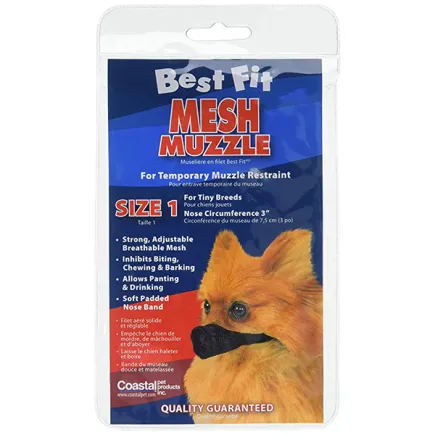 Coastal Best Fit Mesh Muzzle КОСТАЛ БЕСТ ФІТ намордник для собак, нейлон розмір 1