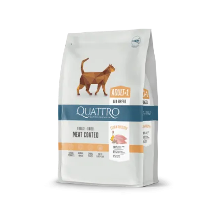 Quattro Cat Adult корм для дорослих котів від 1 року з м'ясом птиці 7 кг