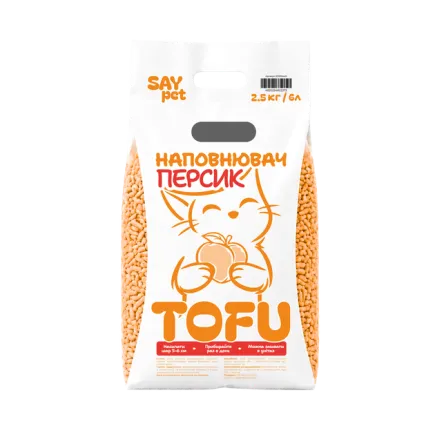 Наповнювач Tofu - з ароматизатором "Персик" 2,6 кг, 6 л, Say Pet
