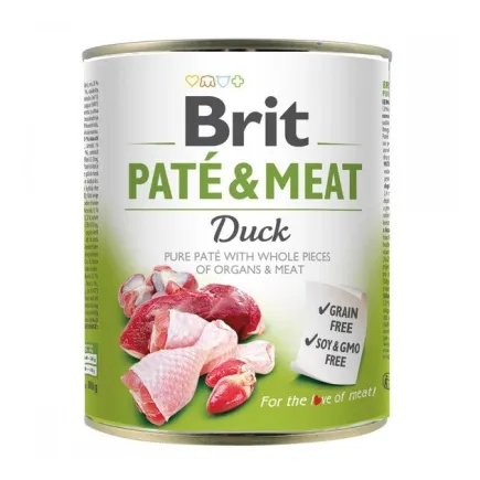 Вологий корм Brit Care Pate & Meat для собак, з качкою, 800г