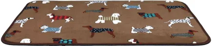 Килимок Trixie FunDogs для собак, плюшевий, з собачками, 90х68 см (коричневий)
