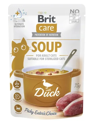 Корм вологий "Суп для котів Brit Care Soup with Duck з качкою", 75 г