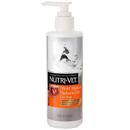 Nutri-Vet МАСЛО ДИКОГО ЛОСОСЯ (Salmon Oil) добавка для шерсті собак 0,192 л