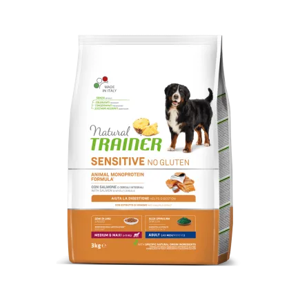 Natural Trainer Dog Sensitive Adult Medium&Maxi сухий корм для середніх та великих порід з Лососем 3 кг